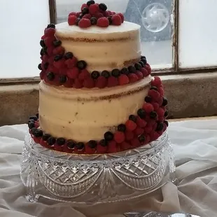 Fresh lemon raspberry cask and berries