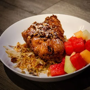 a plate of food on a table