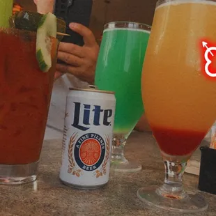 Strawberry Pineapple mimosa, classic Bloody Mary, Ocean mimosa