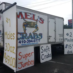 a delivery truck parked on the side of the road