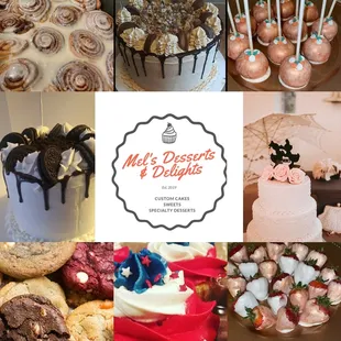 a variety of desserts