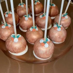 Rose gold cake pops