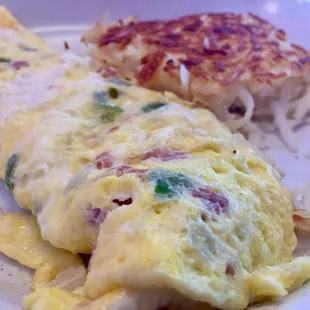 Western Omelette with hash browns