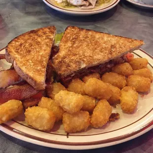 BLT - five strips of bacon on wheat-berry bread