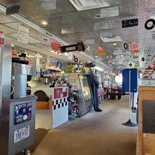 the interior of a diner