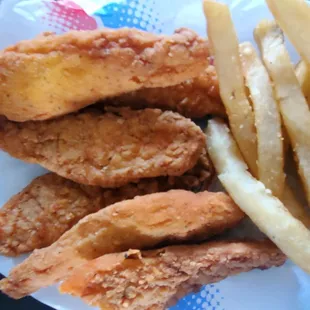 Large (6) chicken tenders w/ fries