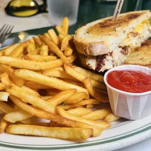 Tuna melt with fries, Yum!