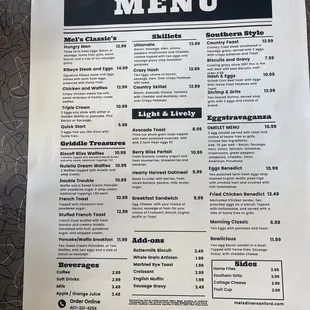 New menu