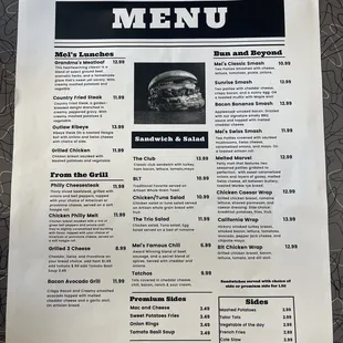 New menu