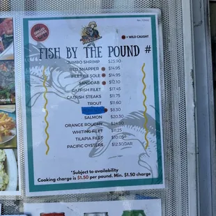 Menu as of 11/24/23, a bit pricey.