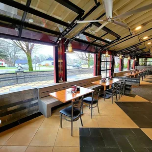 a view of the dining area