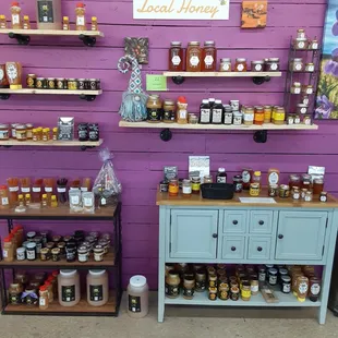 a display of local honey
