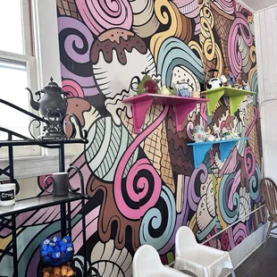 The decor is so cute and punky yet old timey. Definitely a chill vibe.