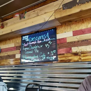 specials posted on boards around the room