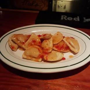 Linda's polish wings. These are sweet thai chili pierogies (that's the Polish wing thing). They are AMAZING!