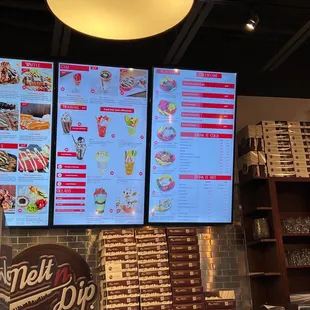 menus on the wall