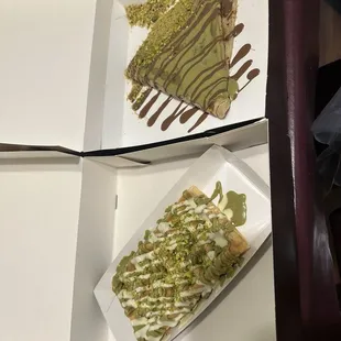 Pistachio waffle had no pistachio ice cream. Disappointing!