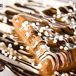 a dessert with chocolate and marshmallows