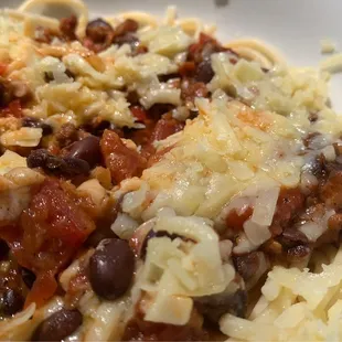 Three way vegetarian chilli!!! So flavorful and delicious.