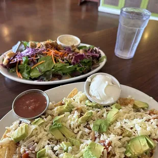 Nachos, side salad