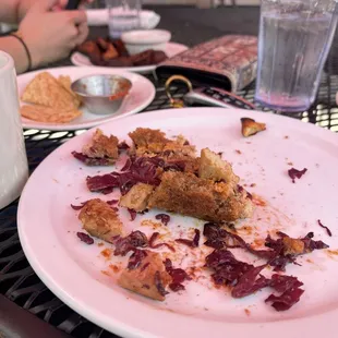 The Rachel (vegan) - demolished   Tortilla Chips &amp; Salsa Roasted Redskin Potatoes