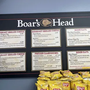 the menu of a restaurant