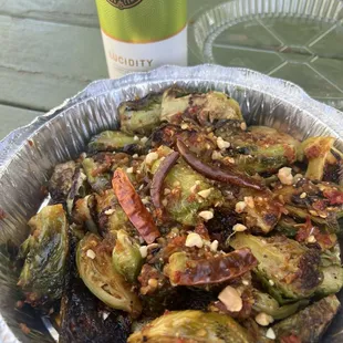 Kung Pao Brussel sprouts, so incredibly spicy!!!