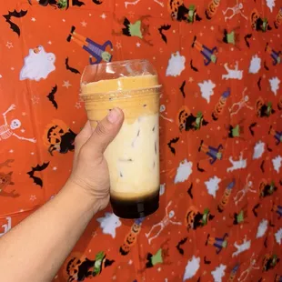 Pumpkin iced coffee