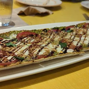 Margherita flambe flatbread (if you look closely, you can see the flame)