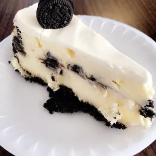 a slice of oreo ice cream cake