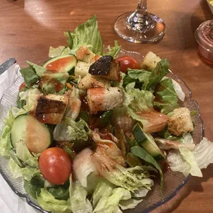 Side salad with raspberry vinaigrette