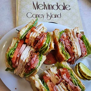a plate of sandwiches