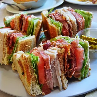 a plate of sandwiches