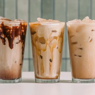 Mocha and Caramel Lattes
