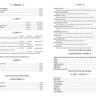 Dinner Menu