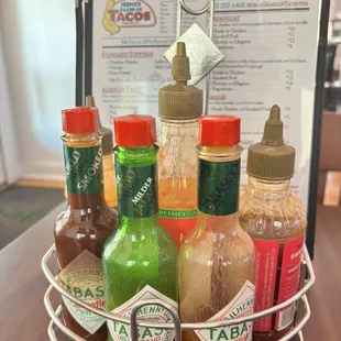 When they say they serve Tabasco they mean it! They have all the Tabascos.