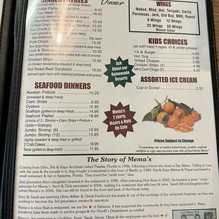 sushi and sashimi, menu