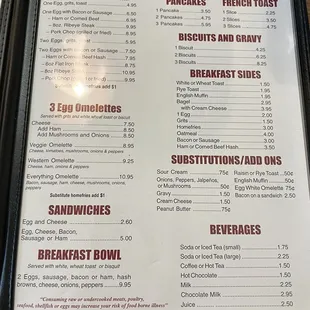 menu