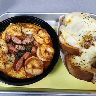 a tray of food