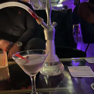 No Eggnog martini and hookah