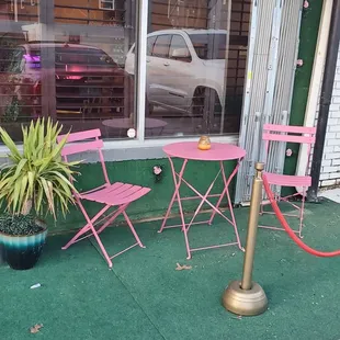 Outside.