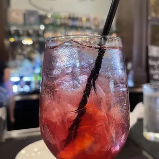 a drink in a glass