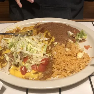 The cheese enchiladas were terrific. And the beans just like my grandma's