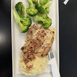 Pork chop with bacon gravy