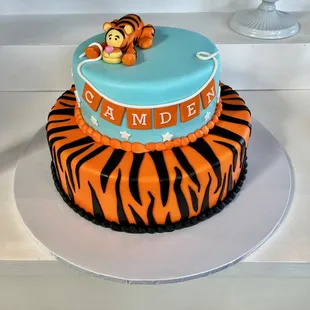 Beautiful Tigger-themed cake for our baby shower!