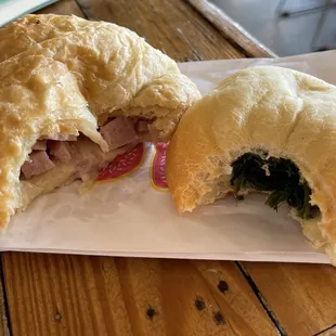 Ham and Cheese Croissant Kolaches Spinach and Cheese Kolache