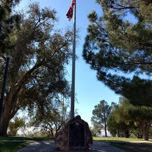 Memorial Park Placque &amp; flag pole