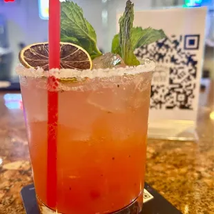 Watermelon mint margarita