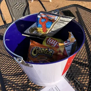 The bucket of free chips