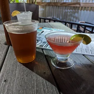 Yuengling Lager and a Ta Ta Tini for Breast Cancer Research.